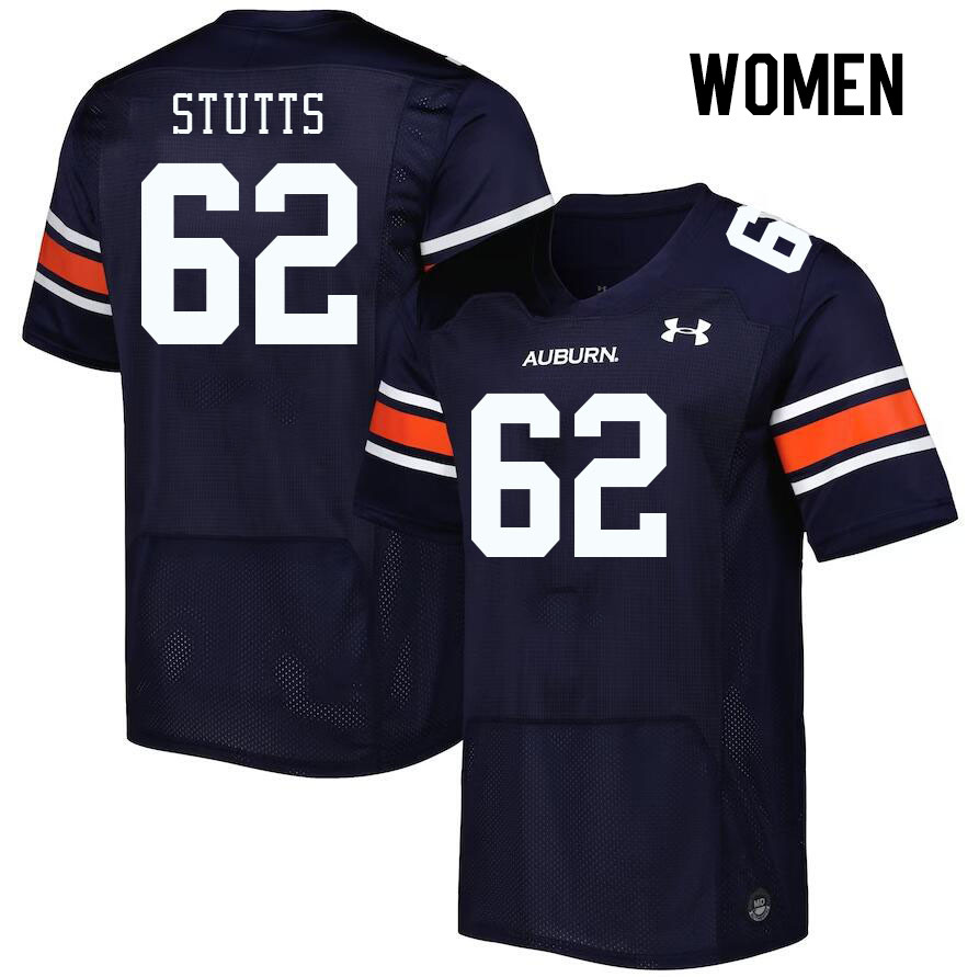 Women #62 Kam Stutts Auburn Tigers College Football Jerseys Stitched Sale-Navy